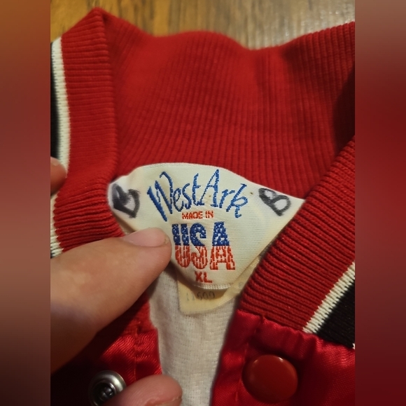 VTG Classic WestArk Adult Red Satin Jacket USA MADE E-One Logo Firefighter - Picture 5 of 7